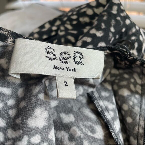 Sea New York Calla Dotted Print Belted Puff Sleeve Fit and Flare Dress - Picture 7 of 8